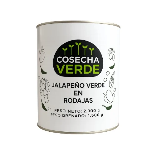 JALAPEÑO VERDE EN RODAJAS COSECHA VERDE LATA 2.9 KGS