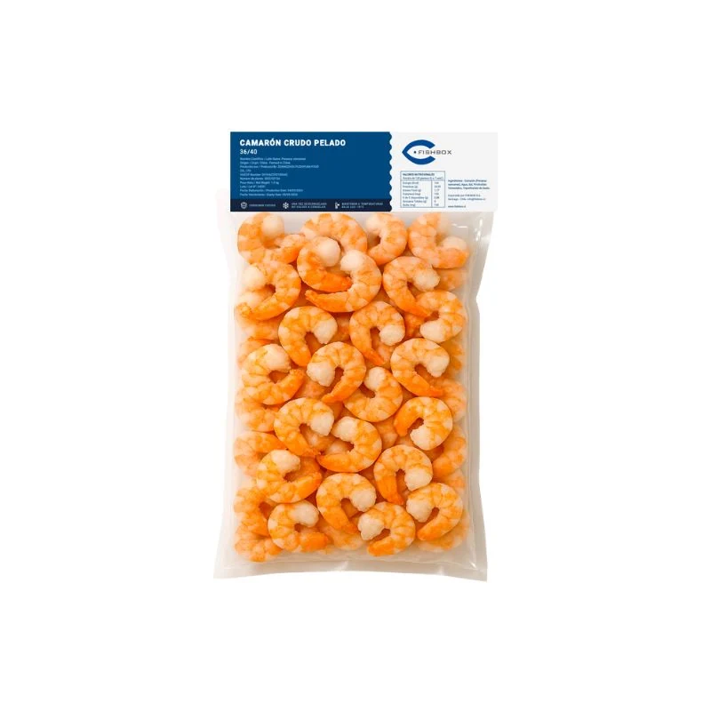 CAMARON 36/40 COCIDO PELADO DESVENADO FISHBOX BOLSA 1KG